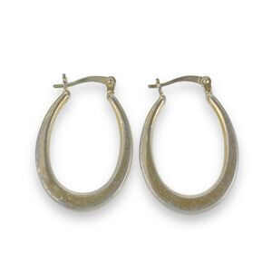 AS IS Vintage JCM Sterling Silver 925 WORN Gold Plate Oval Hoop Earrings
